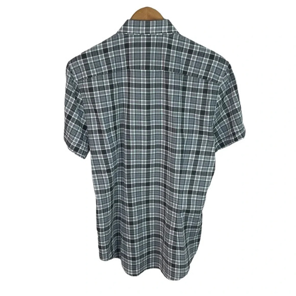 BF1443 Men’s John Varvatos USA Designer Plaid Short Sleeve Button Down Shirt S - Picture 4 of 5